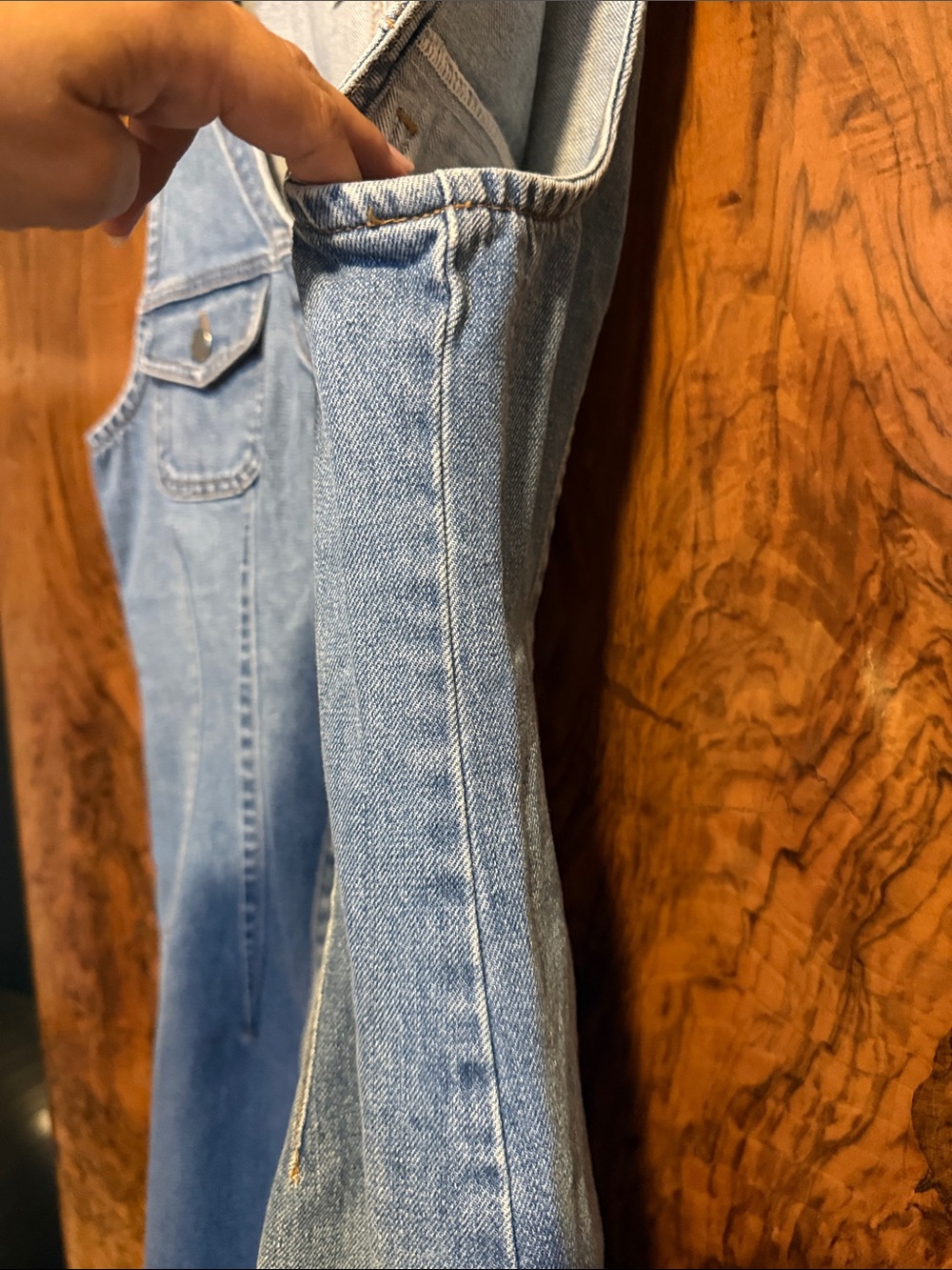 Reformation Light Blue Sleeveless Denim Button Dress - Picture 4 of 8